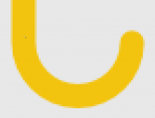 vergrößerter gelber Griff eines Regenschirms